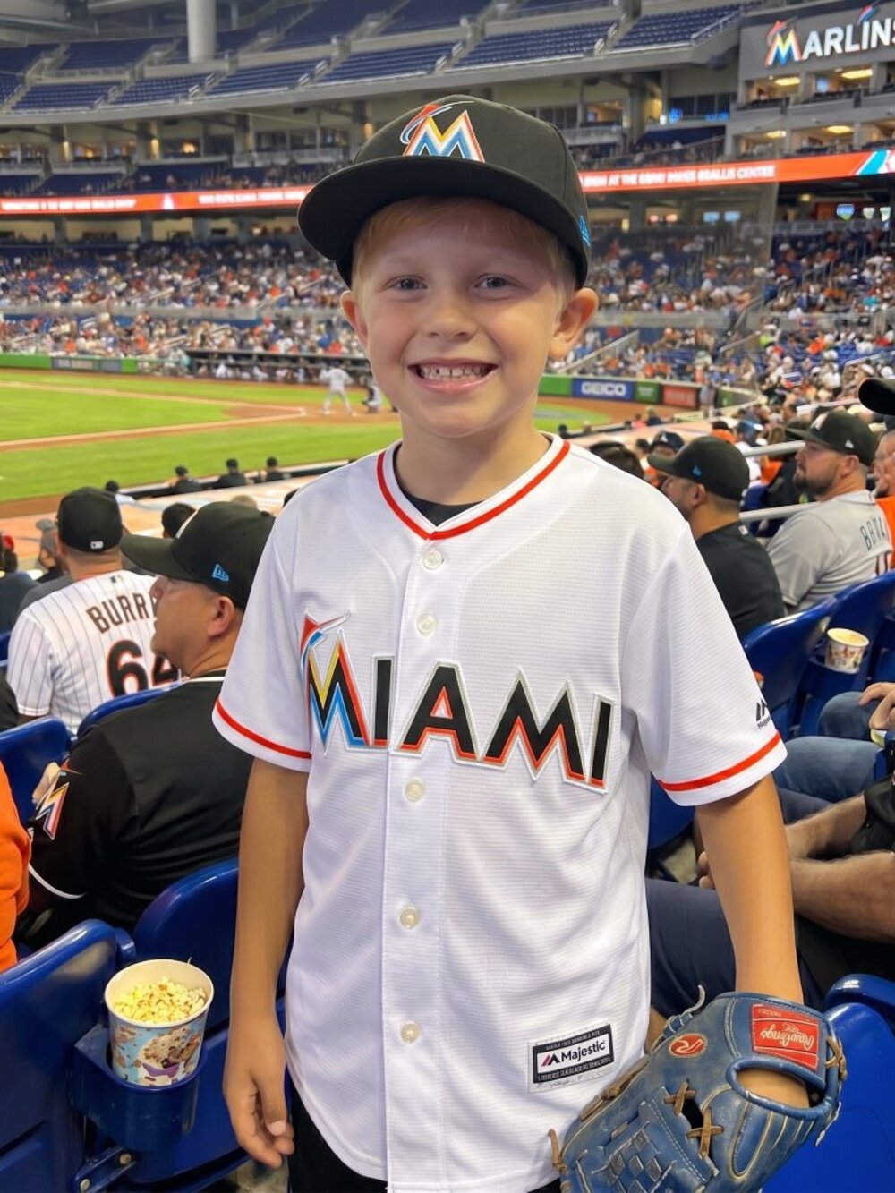 Majestic Miami Marlins #27 Giancarlo Stanton Authentic 2015 Jersey (Youth M)